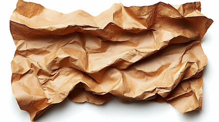 Crumpled Brown Paper Texture Background