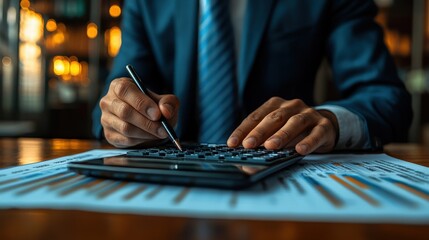 corporate and individual tax payment concept businessman using computer filling out corporate and personal income tax return vat and property tax of busines