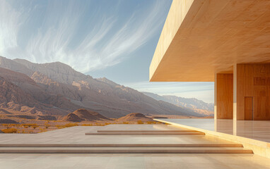 Minimalist modern art building space structure