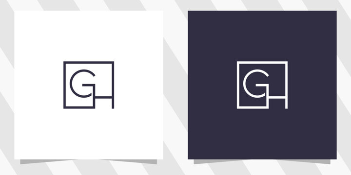 letter gh hg logo design