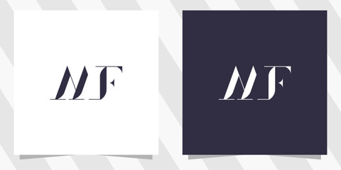 letter mf fm logo design