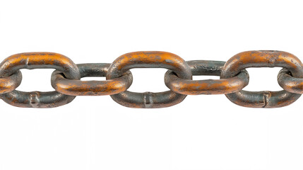 Obraz premium Macro photography, rusty metal chain, orange and gray links, industrial strength, weathered texture, high contrast, detailed rust patterns, interlocking steel chain, heavy-duty hardware