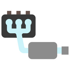 Exhaust Pipe flat color icon. use for modern concept, print, UI, UX kit, web and app development. Vector EPS 10, related to car service, auto garage, car spare part.