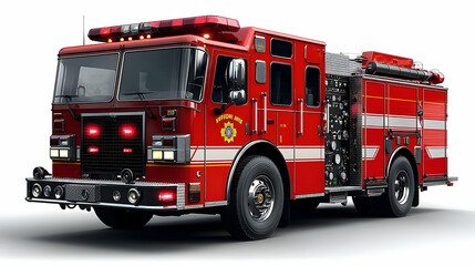 Red Fire Truck 3D Illustration