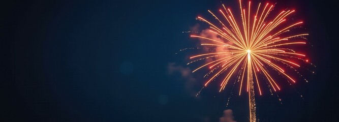 Fireworks Explosion at Night, Festive Celebration Concept.