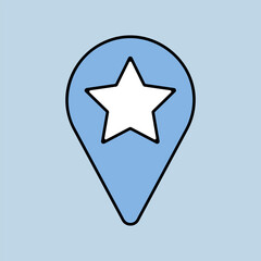 Star favorite pin map icon. Map pointer, markers