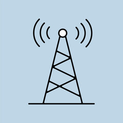 Communication antenna vector icon. Navigation sign