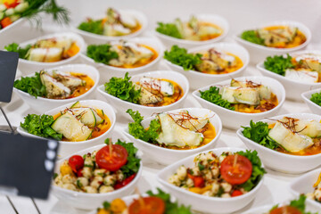 Vegetarian antipasti/ appetizers at a wedding buffet