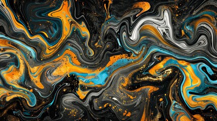 Wallpaper Abstract acrylic swirls mixing together forming an abstract pattern