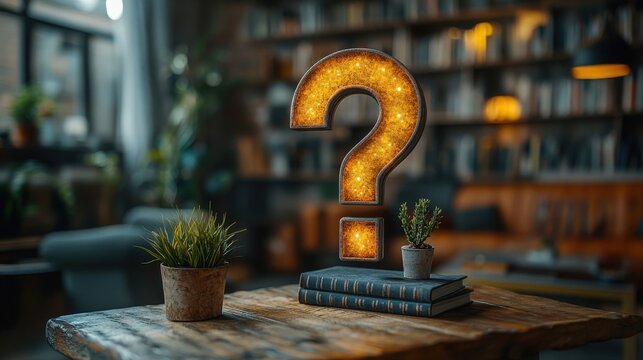 question mark shows on a laptop concept of ask answer business faq thinking and wondering question tech brainstorming and problem solving