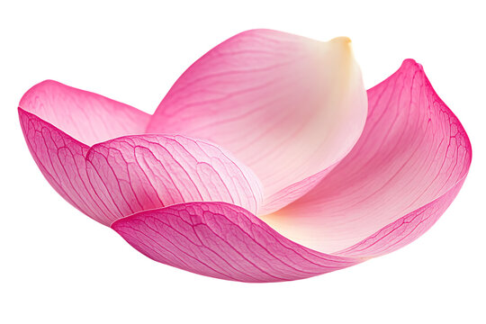 Closeup on lotus petal isolated png on a transparent background