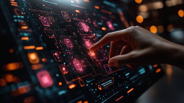 sase secure access service edge concept security framework that integrates software defined wide area networking sd wan person touching sase icons on virtual screen