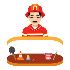 middle aged male firefighter and his job