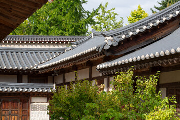 Seoul, South Korea - September 23, 2024: Gyeongbokgung the first main palace built to move the capital to Seoul, 경복궁 서울 한국