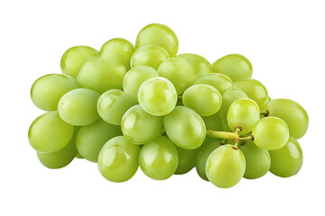 Fresh green grapes isolated png on a transparent background