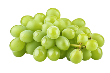 Fresh green grapes isolated png on a transparent background