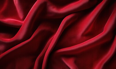 Obraz premium Red satin fabric texture, smooth, luxurious, flowing drapes, rich color, soft sheen, elegant appearance, ideal for fashion and design