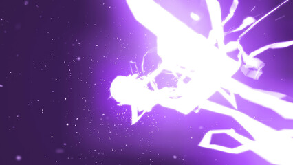 Bright pink electric lightning energy surge in dark space, offering a dynamic and intense visual of electric power and creativity background