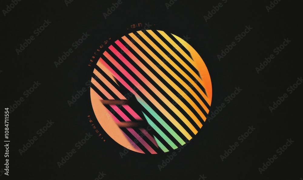 Fototapete logo showcasing a dynamic button design with streamlined lines and vibrant geometric patterns representing action and interactivity.