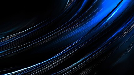 Wallpaper Abstract background with blue light streaks flowing on a black background