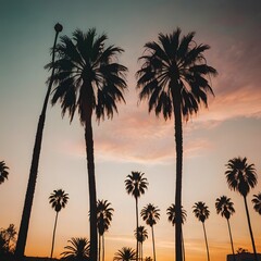 Obraz premium palm trees at evening