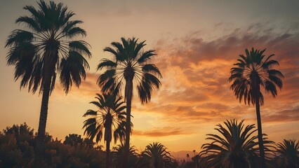 palm trees at sunset