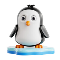 Adorable Penguin on an Ice Base