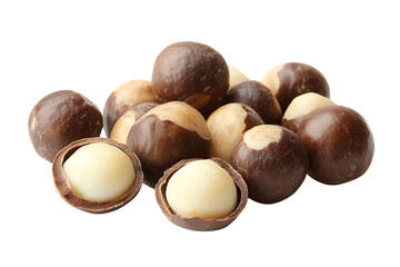 Macadamia nuts isolated png on a transparent background