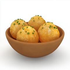 Pani puri potato mashed ball traditional street snack food isolated white