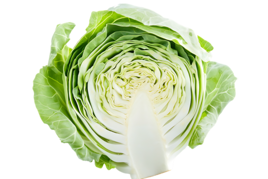 Slice cabbage isolated png on a transparent background