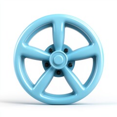 Obraz premium A vibrant blue wheel, showcasing its sleek design and smooth surface, suitable for illustrating concepts in engineering, design, or transportation, Great for businesses, blogs