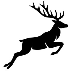 Silhouette of a deer jumping