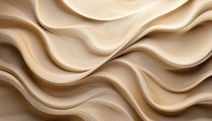 Obraz premium Abstract beige and cream swirls create a mesmerizing texture. The undulating layers form a captivating pattern, reminiscent of sand dunes or ocean waves.