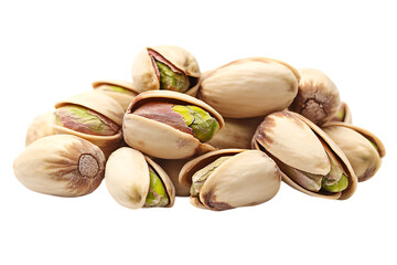 Toasted pistachios isolated on a white background