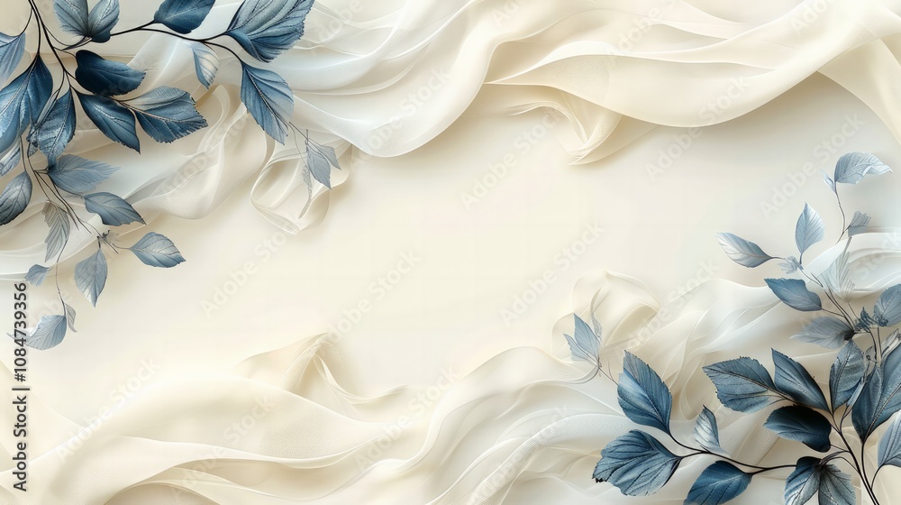 Fototapete a banner template featuring a subtle, elegant pattern with a wide white space in the center, providi