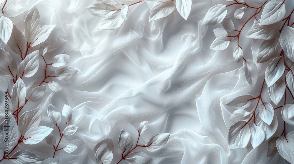 Fototapete a banner template featuring a subtle, elegant pattern with a wide white space in the center, providi
