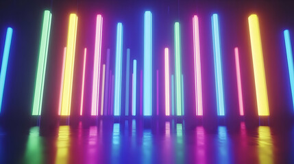 Obraz premium Neon Lights Abstract 3D Background