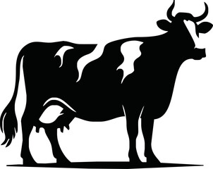 Cow Logo. Cow farm product logo design vector. Vintage Cattle Angus Beef logo