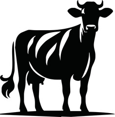 Cow Logo. Cow farm product logo design vector. Vintage Cattle Angus Beef logo