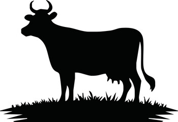 Cow Logo. Cow farm product logo design vector. Vintage Cattle Angus Beef logo