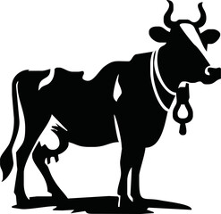 Cow Logo. Cow farm product logo design vector. Vintage Cattle Angus Beef logo