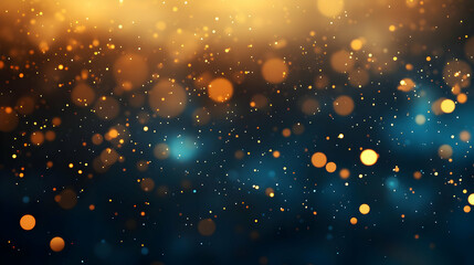 Fototapeta premium Abstract Background with Golden and Blue Bokeh Lights