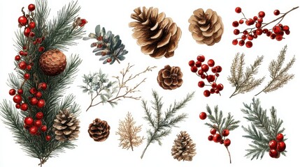 Christmas vibes png cut out element set