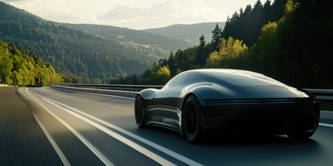 Naklejka premium Luxury Sports Car on Highway