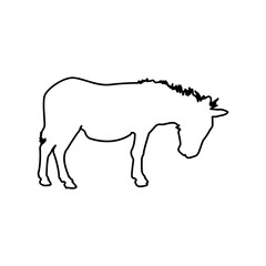 Donkey line icon