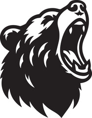 A shouting bear with its mouth wide open vector silhouette design