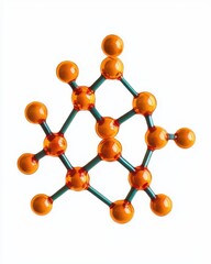 illustration of penicillin's molecular structure with detailed atoms and bonds on a white background, perfect for educational purposes