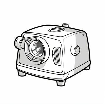 monochrome projector drawing on white background clip art preview