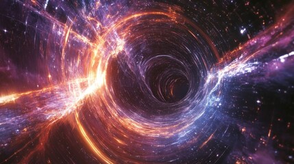 Obraz premium A digital simulation demonstrating how black hole sound waves might propagate through different cosmic environments