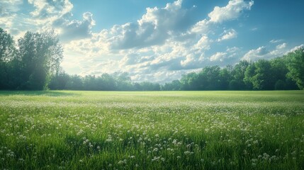 Fototapeta premium A Grassland painting backgrounds outdoors.